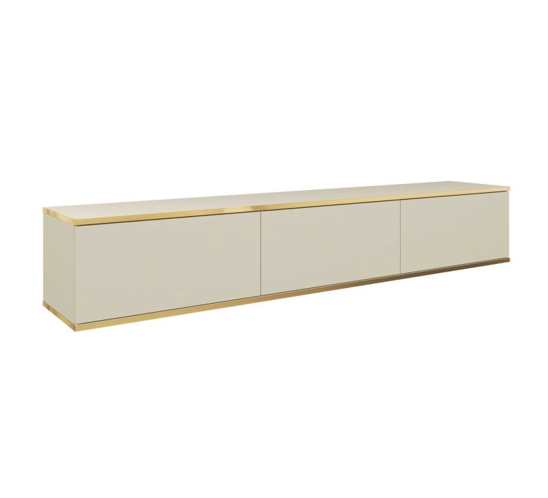 Długa szafka RTV MINIO go for it ORINO 175 cm beżowa ze złotymi detalami ,1 szt.