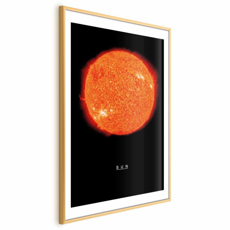 Plakat Artgeist Słońce 21x30 cm z ramą złotą 1 szt