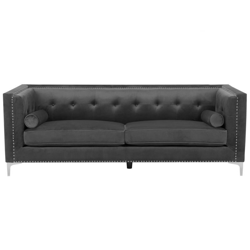 Sofa dla 3 osób Avaldsenes Welur Ciemnoszary 1 szt.