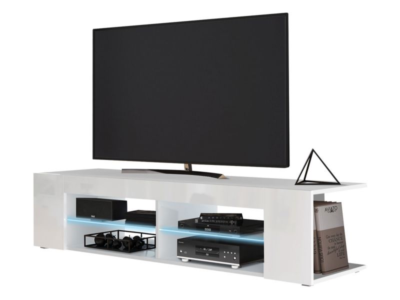 Szafka RTV MIRJAN 24 Smart 180 biały + biały połysk 1 szt.