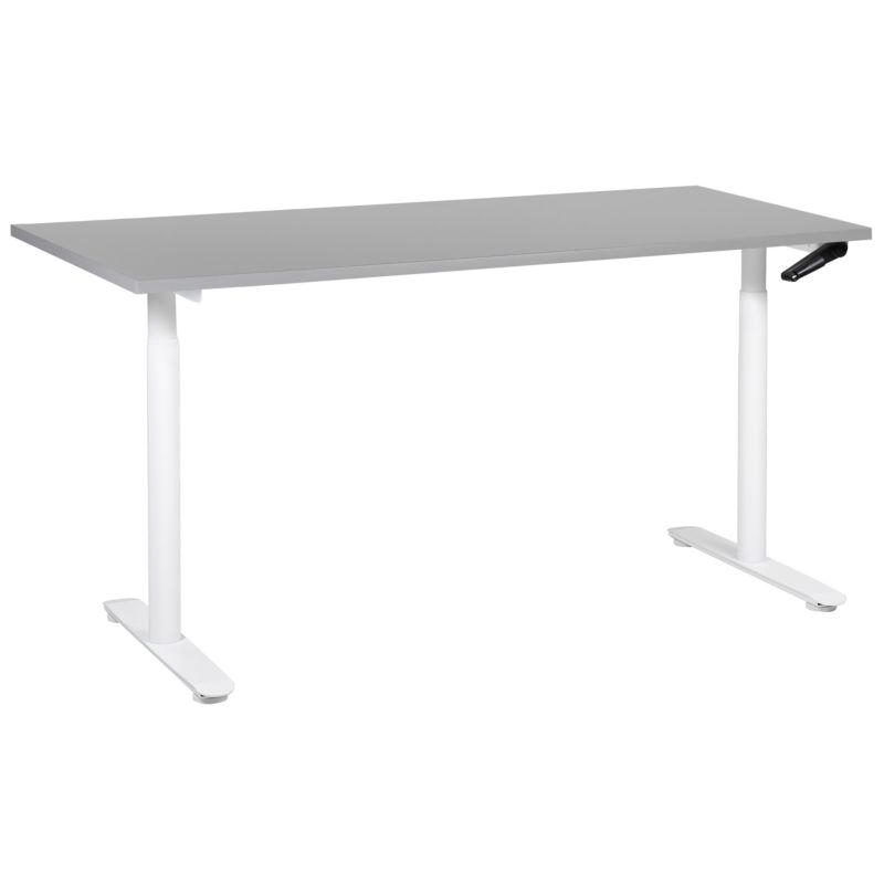 Biurko regulowane manualnie Destinas Szary/ biały 160 cm 72 cm 1 szt.