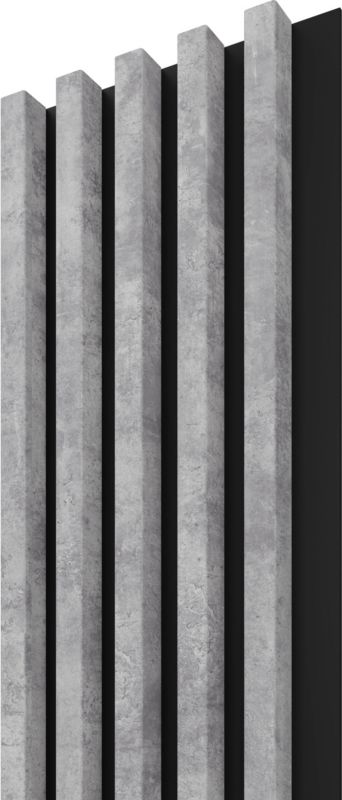 Panel lamelowy ścienny Stegu Comfort MDF 265 x 24,5 cm szary / czarny