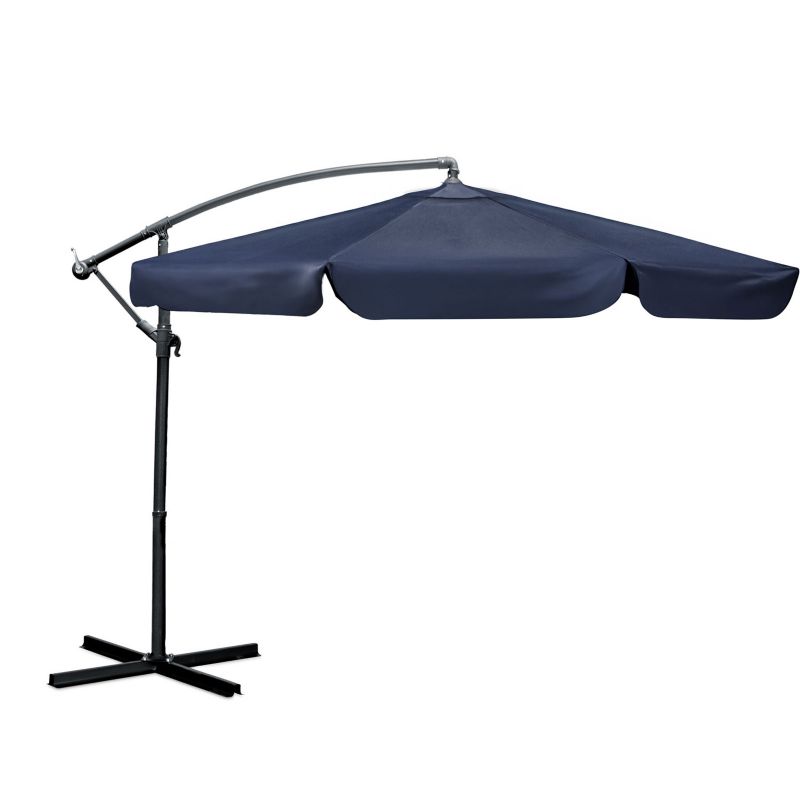 Parasol ogrodowy Plonos składany z wysięgnikiem 350cm 8 segmentów + pokrowiec granatowy 1szt.