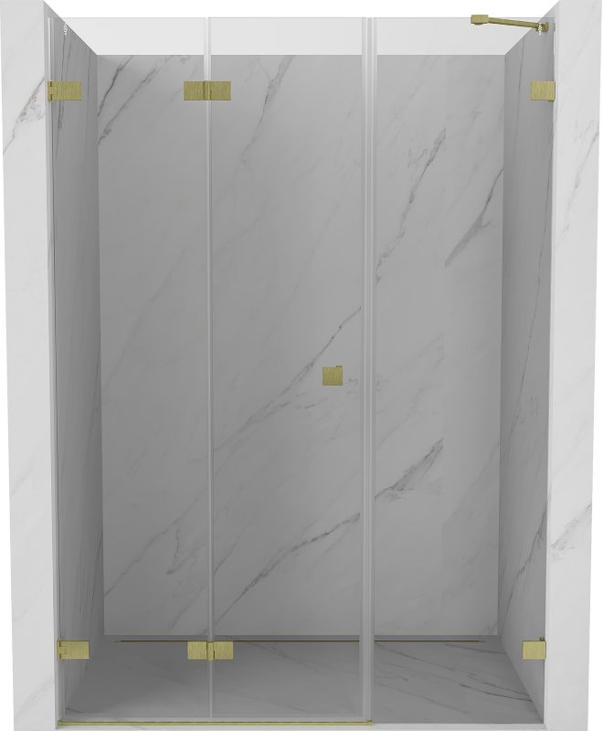 Drzwi prysznicowe składane Mexen Lunar-F transparentne złoty szczotkowany 120x200 cm 1 szt.