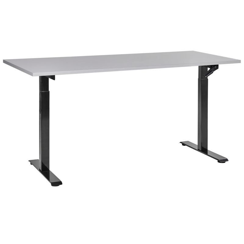 Biurko regulowane manualnie Destines Szary/ czarny 160 cm 72 cm 1 szt.