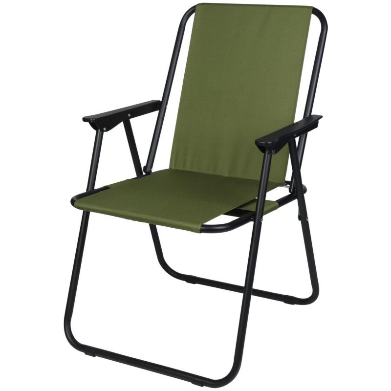 Krzesło Enero Camp turystyczne z podłokietnikami 52X44X75cm składane zielone 1szt