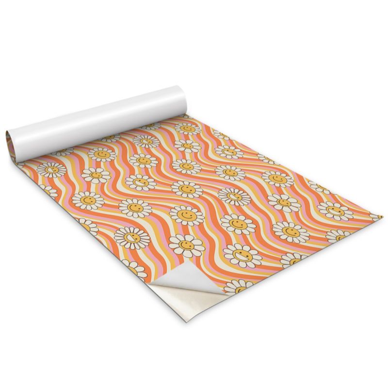 Okleina Na Szafki Kuchenne Wallfluent 100x50 cm Wzór retro wesołe stokrotki Okleina Do Mebli DIY 1 rol.