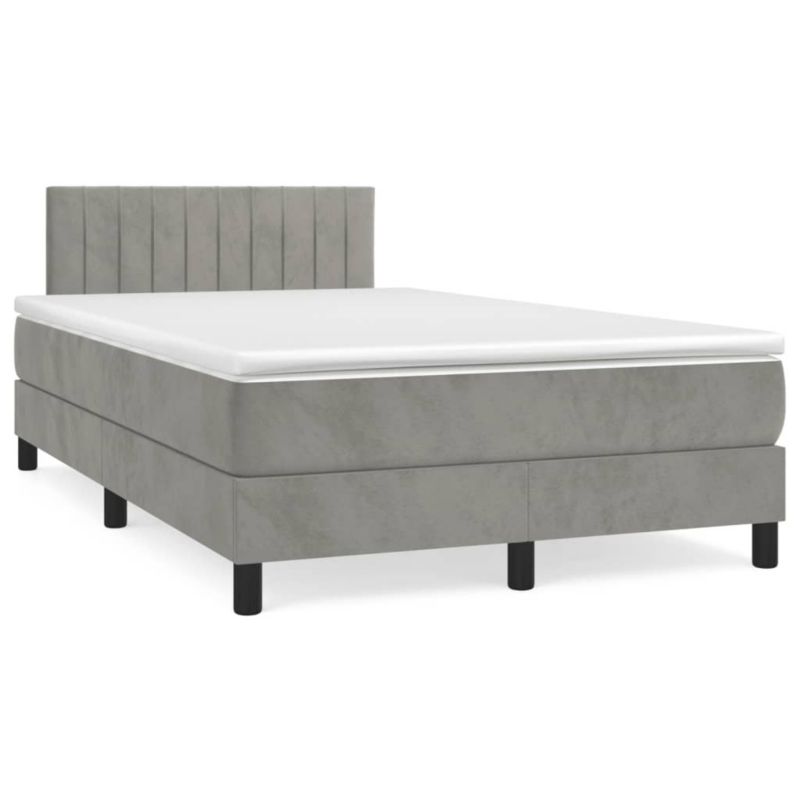 Łóżko kontynentalne WaszeMeble 120x190 cm jasnoszare WM-3269849 1 szt.