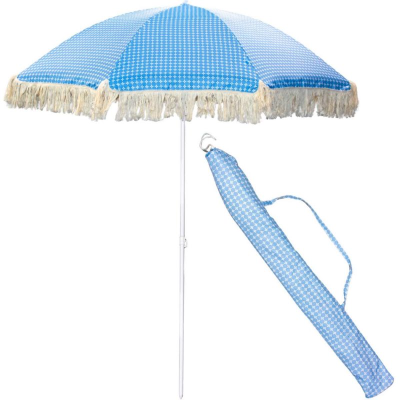 Parasol Progarden plażowo ogrodowy z frędzlami 174cm niebieski 1szt.
