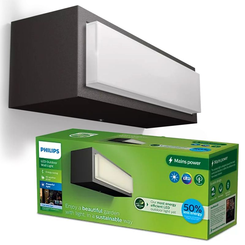Kinkiet Ogrodowy Stratosphere Philips Lampa Elewacyjna Zewnętrzna LED 3.8W 800lm 4000K Antracyt 1 szt.