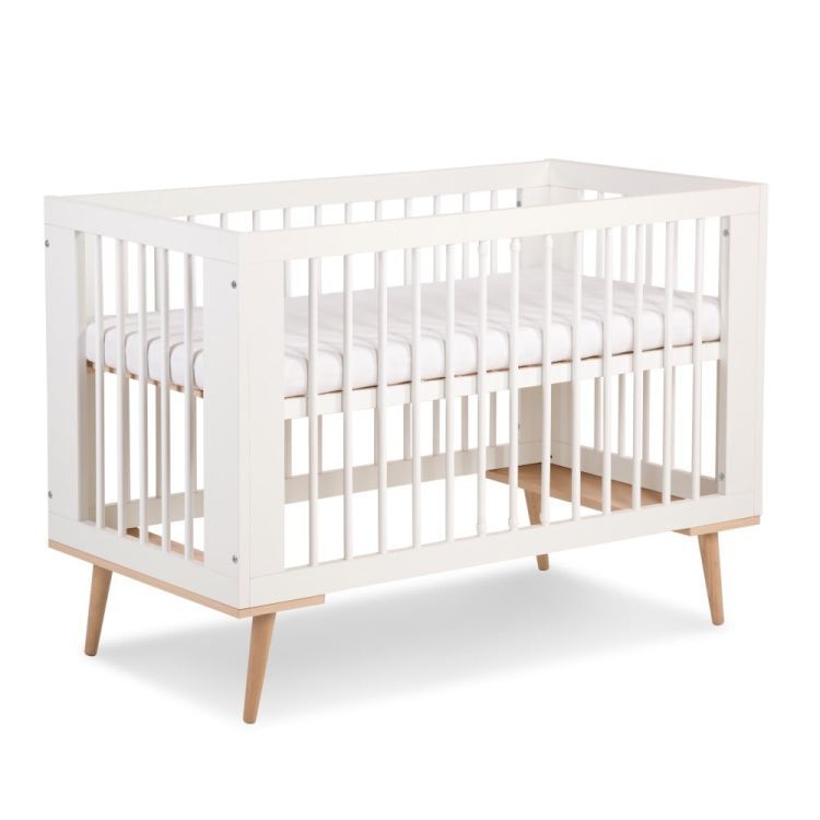 Łóżeczko Little Sky dziecięce SOFIE 120x60 białe/buk 1 szt