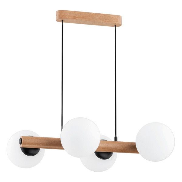 Lampa wisząca Alfa Aragon czarna-jasne drewno wym: 62 x 60 x 38 cm 4xE14 x 10W 1 szt.