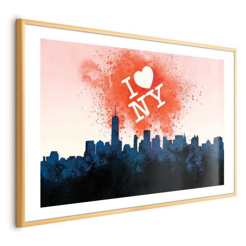 Plakat Artgeist I love NY 90x60 cm z ramą złotą 1 szt