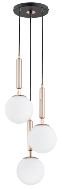 Lampa sufitowa Alfa Volda czarno-złoty antyczny-biała wym: 83 x 28 x 28 cm 3xE14 x 40W 1 szt.