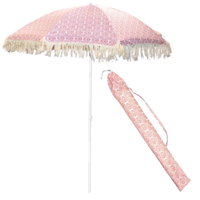 Parasol Progarden plażowo ogrodowy z frędzlami 174cm czerwony 1szt.