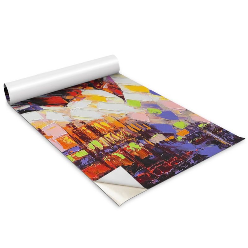 Okleina Na Szafki Kuchenne Wallfluent 100x50 cm Malowana para pod parasolem Okleina Do Mebli DIY 1 rol.