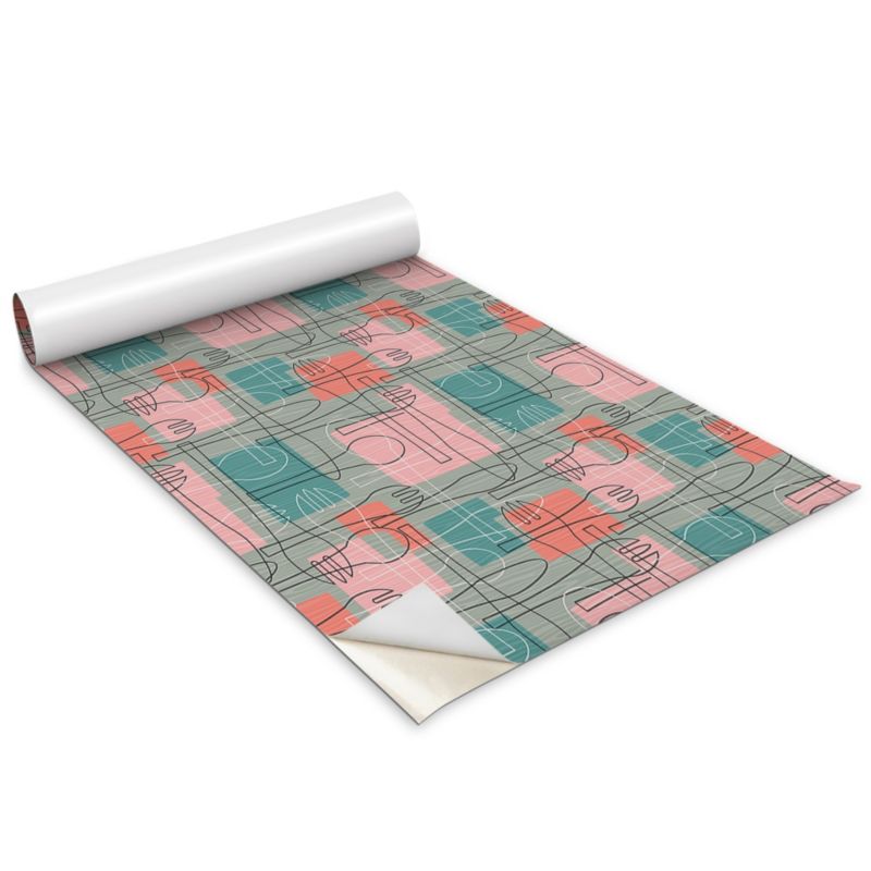 Okleina Na Szafki Kuchenne Wallfluent 100x50 cm Abstrakcyjne sztućce Okleina Do Mebli DIY 1 rol.