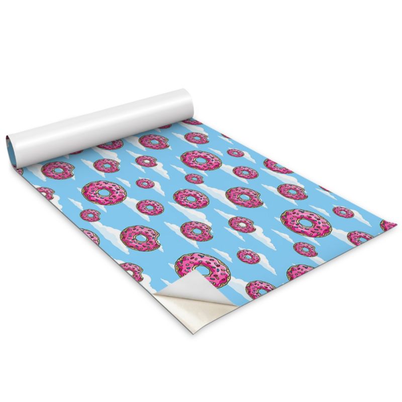 Okleina Na Szafki Kuchenne Wallfluent 100x50 cm Różowe pączki w chmurach Okleina Do Mebli DIY 1 rol.