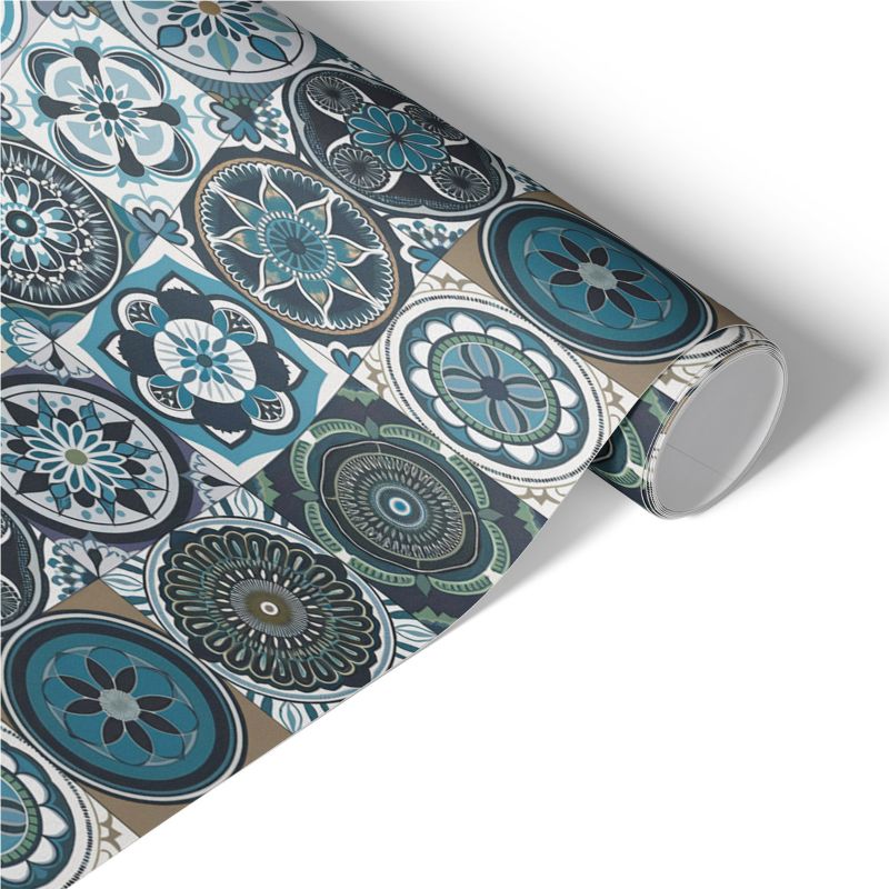 Okleina na Meble Tulup 50x100 cm Mandale kafelki Samoprzylepna Folia do Renowacji DIY 1 rol.