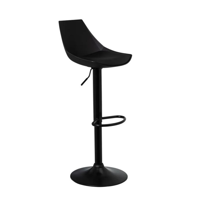 Hoker barowy HowHomely regulowany obrotowy 38 x 46 x 83 -104 cm czarny 1 szt.