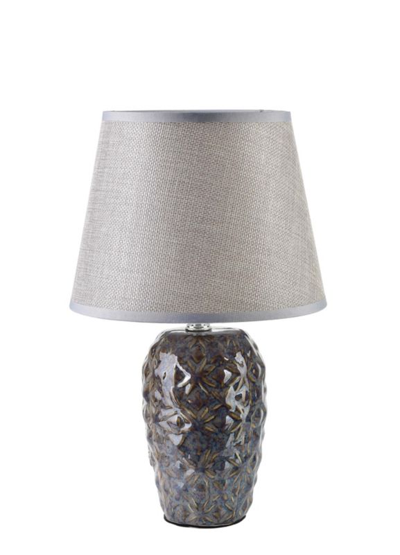 Lampa stołowa ceramiczna Mondex LETI RUSTIC 9x9x31 cm brąz 1szt