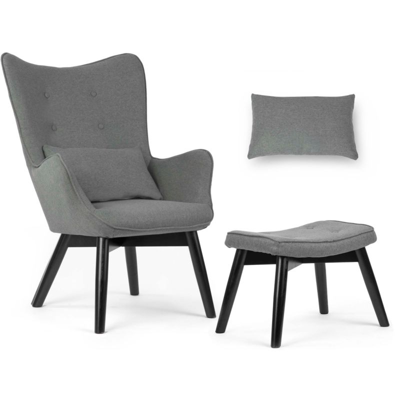 Fotel uszak Sofotel Norse 2040 szary + podnóżek 1 szt.