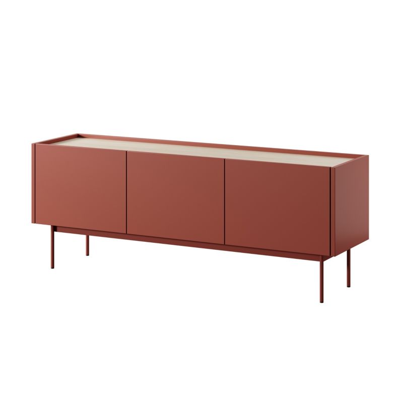 Szafka rtv trzydrzwiowa Bettso Color 144 cm ceglasty czerwony 1szt.