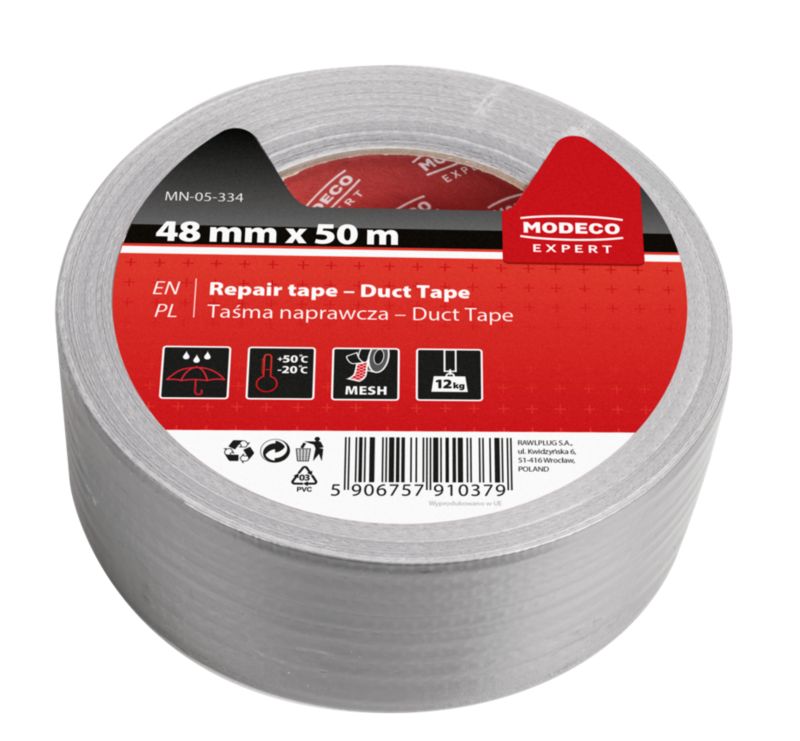 Taśma uniwersalna Modeco Expert duct tape 48 mm x 50m - etykieta - 1 szt.