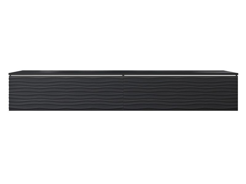 Szafka RTV MIRJAN 24 D180 MDF z oświetleniem LED czarny/czarna fala 1 szt.