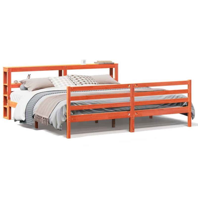 Łóżko drewniane WaszeMeble 200x200 cm brąz WM-3305848 1 szt.