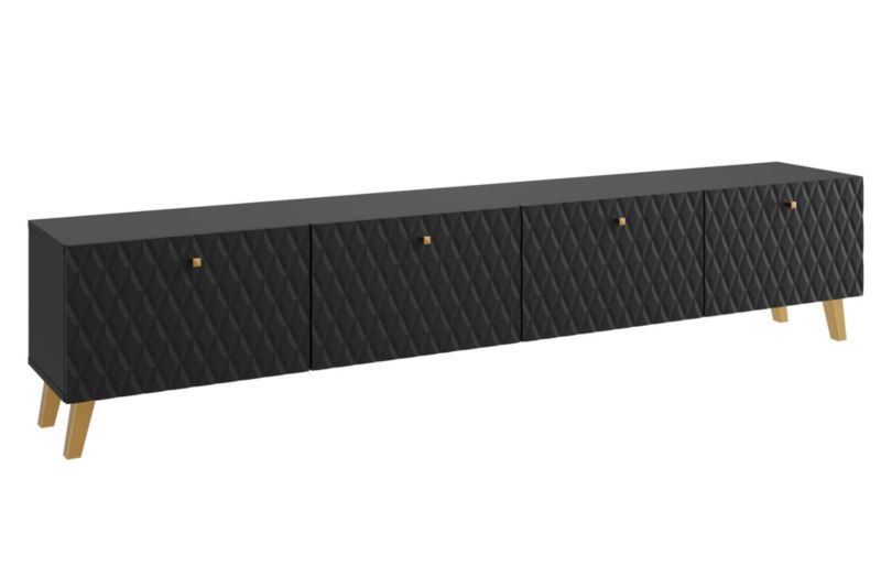 Szafka RTV MINIO go for it LOKET 190 cm czarny/czarny MDF wzór M10 ,1 szt.