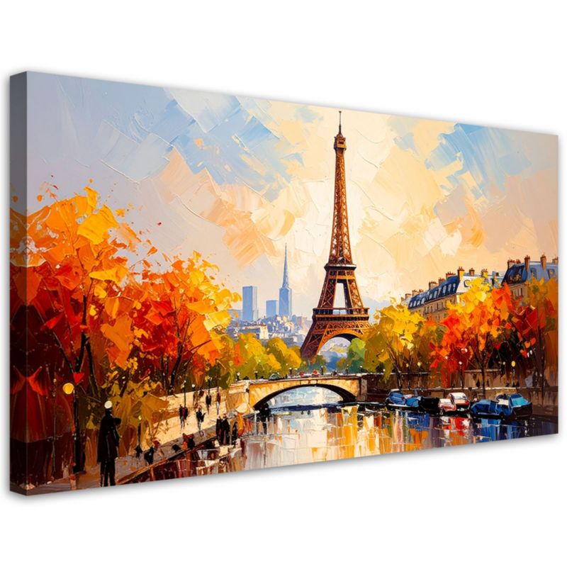 Obraz do salonu sypialni biura Feeby Panorama Paryża Wieża Eiffla 80x40cm 1szt