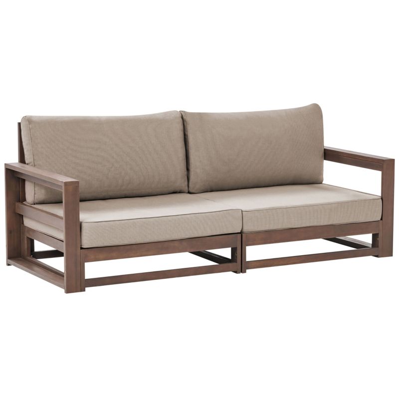 Sofa ogrodowa dla 2 osób Timor Modułowy Certyfikowane drewno akacjowe Ciemnobrązowy 1 szt.