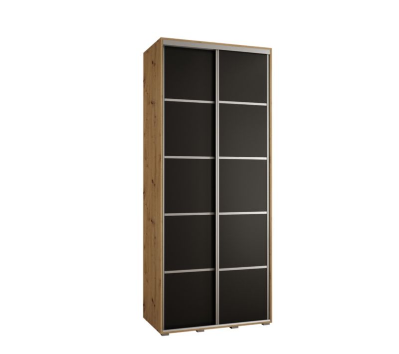 Szafa przesuwna Abiks DAVOS 4 wysoka szer.120cm gł.60cm artisan/czarny/srebrny 1szt.