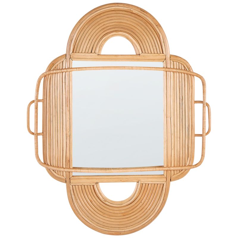 Lustro ścienne Alcorn 70 cm 90 cm Rattan Naturalny 1 szt.