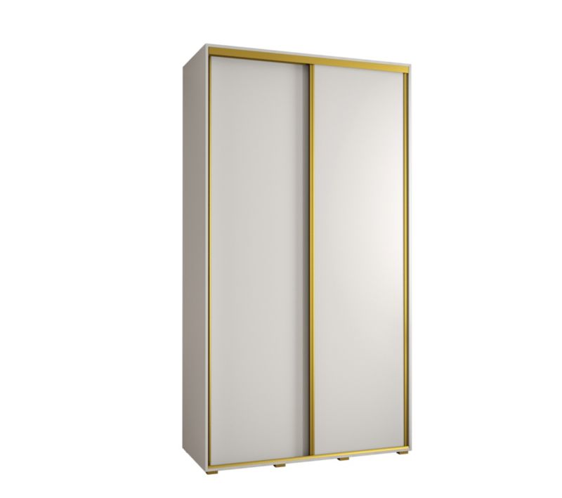 Szafa przesuwna Abiks DAVOS 1 wysoka szer.130cm biały/biały/złoty 1szt.