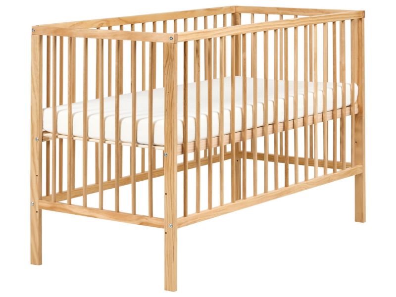 Łóżeczko dziecięce Drewno sosnowe Belenger 60 x 120 cm Jasnobrązowy 1 szt.
