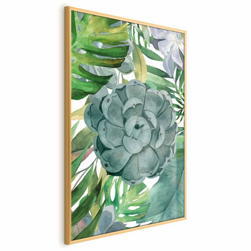 Plakat Artgeist Tropikalna flora 21x30 cm z ramą złotą 1 szt