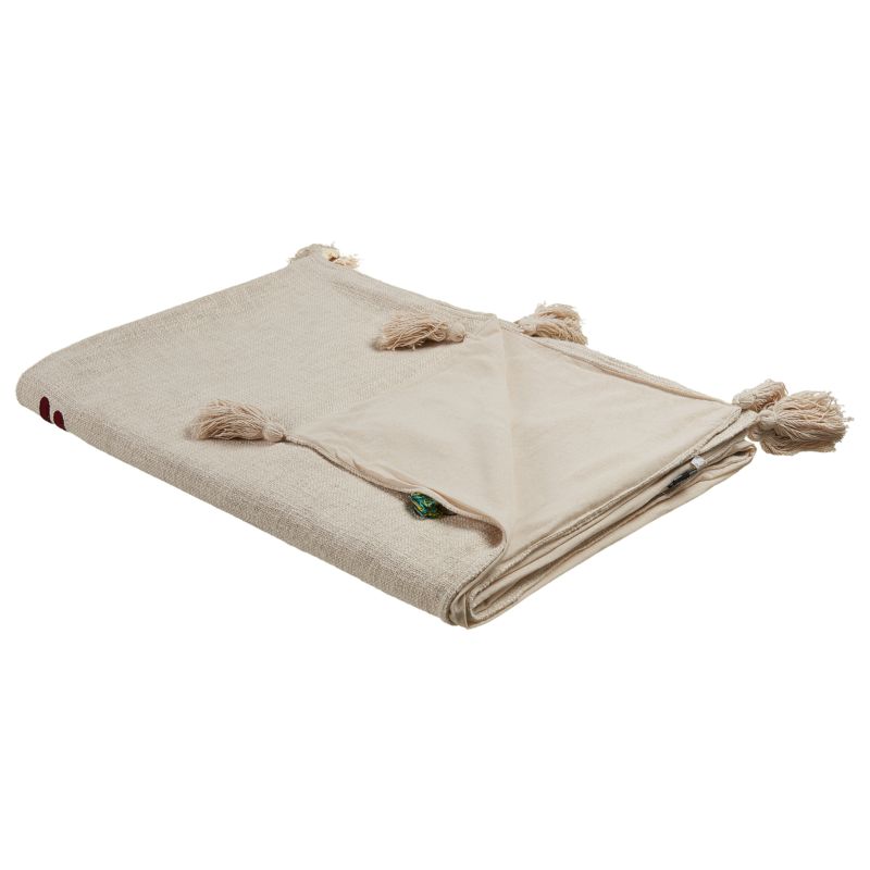 Koc Deoghar Bawełna 130 x 180 cm Beżowy 1 szt.