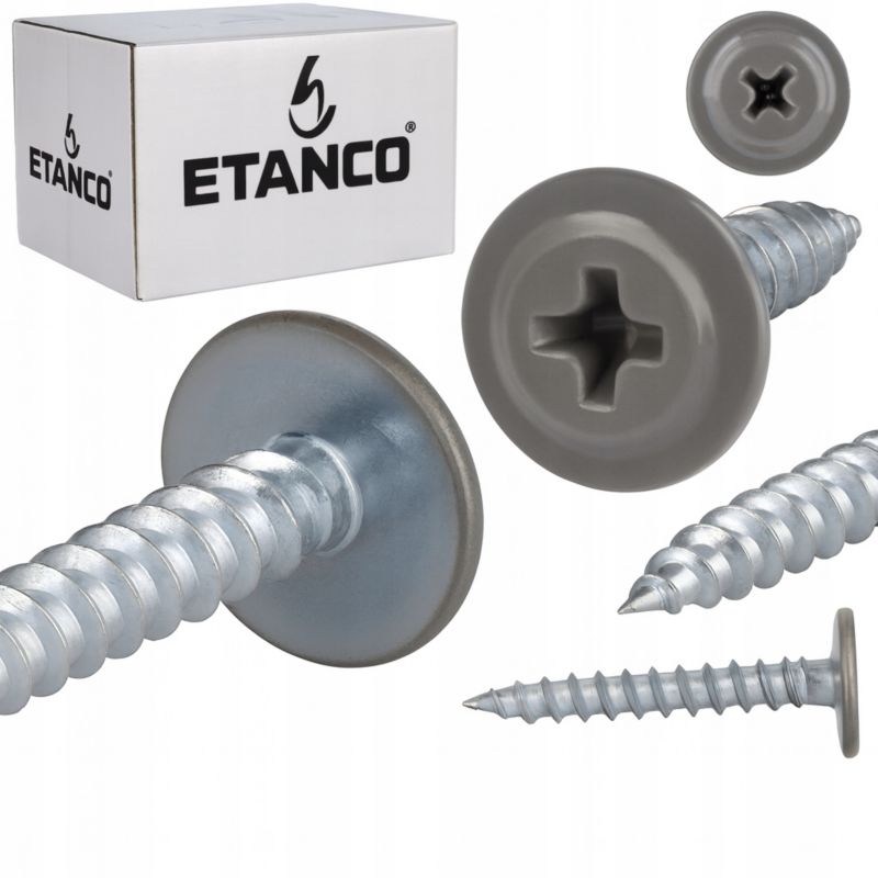 Wkręty Podkładkowe Etanco Do Drewna 4,2X38Mm, Ral 9007 Gm-S 250Szt.