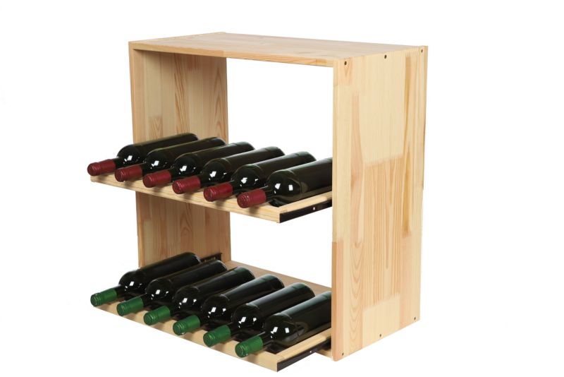 Stojak na wino MODO24 wysuwane leżnie 12 butelek naturalny 1 szt.