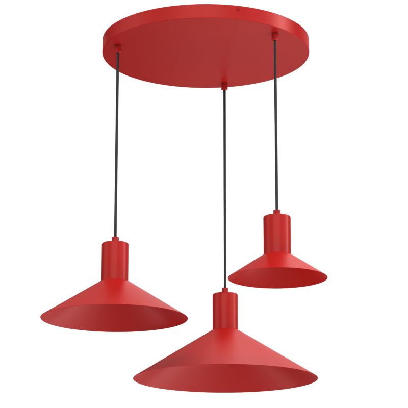Lampa wisząca Luminex Nox czerwona matowa 3xGU10x8W IP20 wym:110x80x80cm - 1 szt.