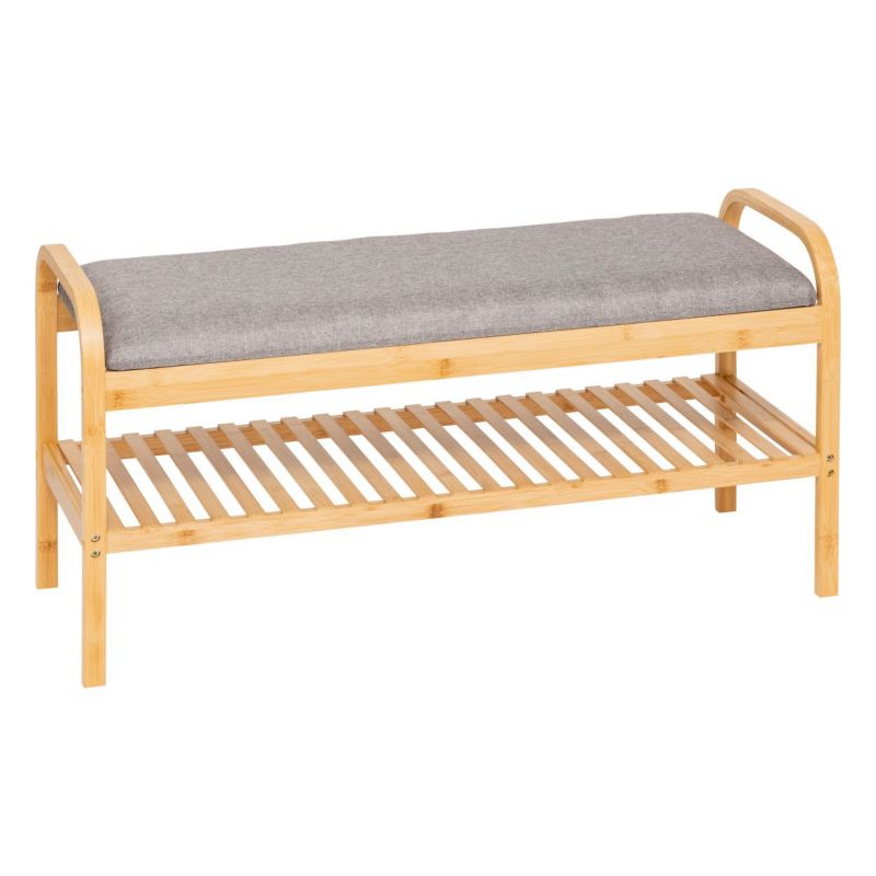 Półka na buty z pufą bambusowa Cosy 5Five Simply Smart beż 90 cm 1 szt.