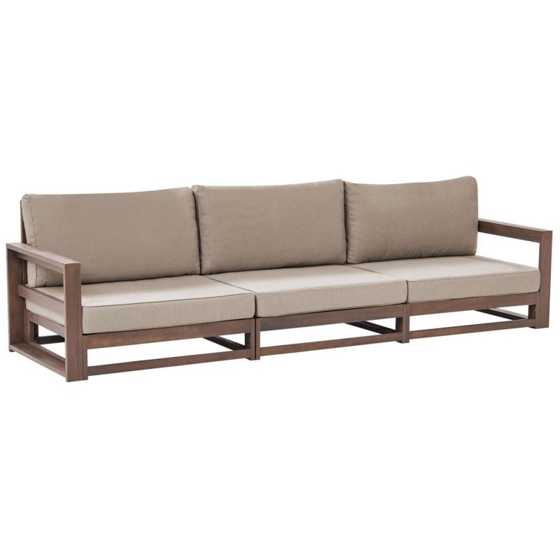 Sofa ogrodowa dla 3 osób Timor Modułowy Certyfikowane drewno akacjowe Ciemnobrązowy 1 szt.