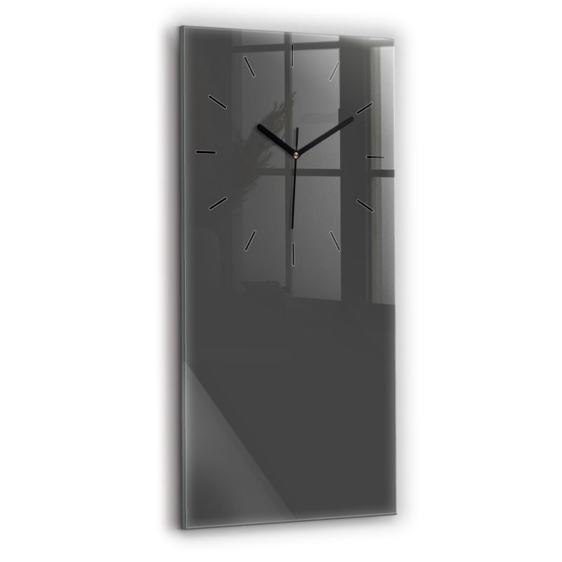 Zegar szklany czarne wskazówki Wallfluent 30x60 cm Kolor szary 1 szt.