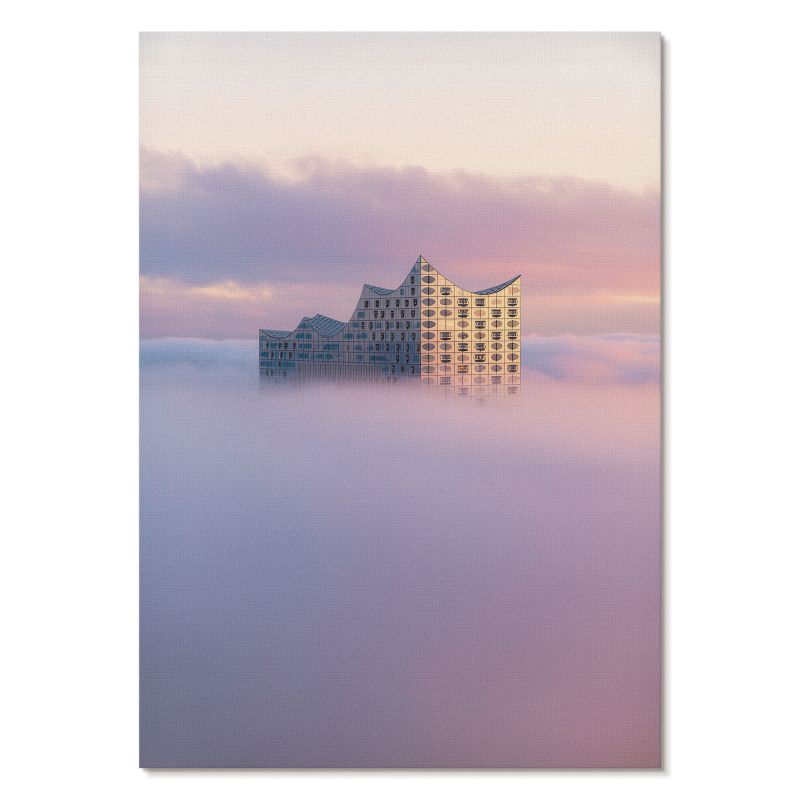 Plakat na Płótnie Tulup 29,7x42 cm (A3) Budynek w chmurach Do salonu, biura, sypialni 1 szt.
