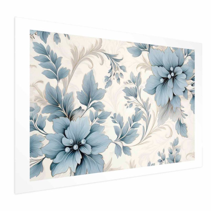 Plakat Artgeist Turkusowe retro kwiaty 60x40 cm bez ramy z marginesem 1 szt