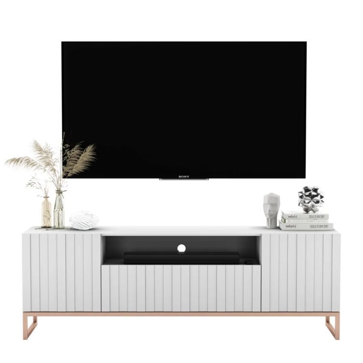 Szafka RTV Meble Lindner TAL 2D1K 150cm czarna mat 1 szt.