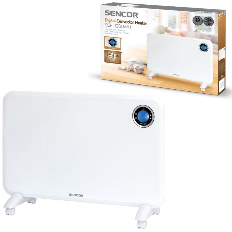 Grzejnik Sencor SCF 3200WH Energooszczędny Elektryczny 1500W LCD 1szt
