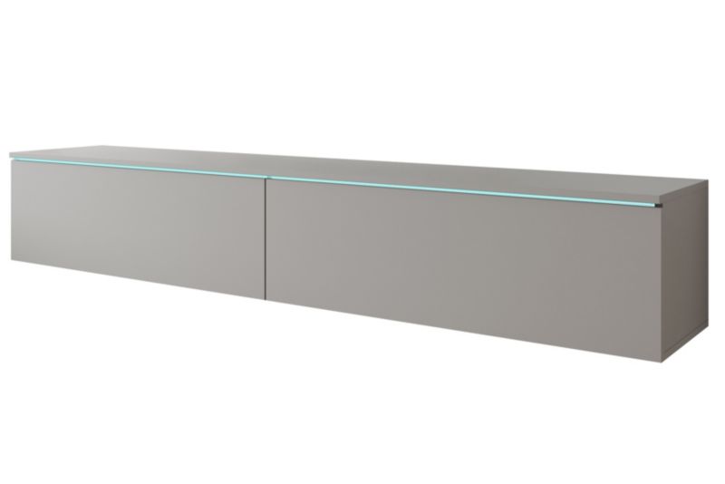 Szafka RTV MINIO go for it DONNA 180 cm szary Pallad z oświetleniem LED, 1 szt.